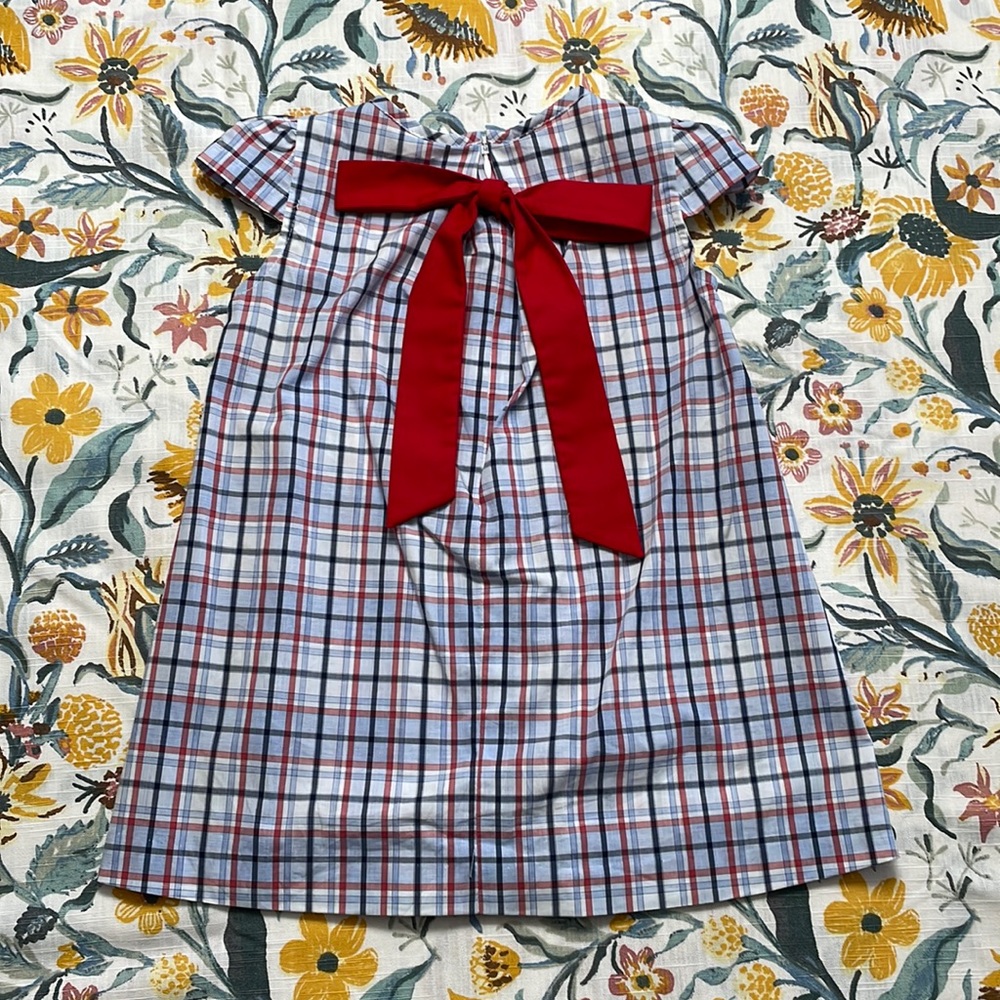 bella bliss Red Bow Plaid Dress